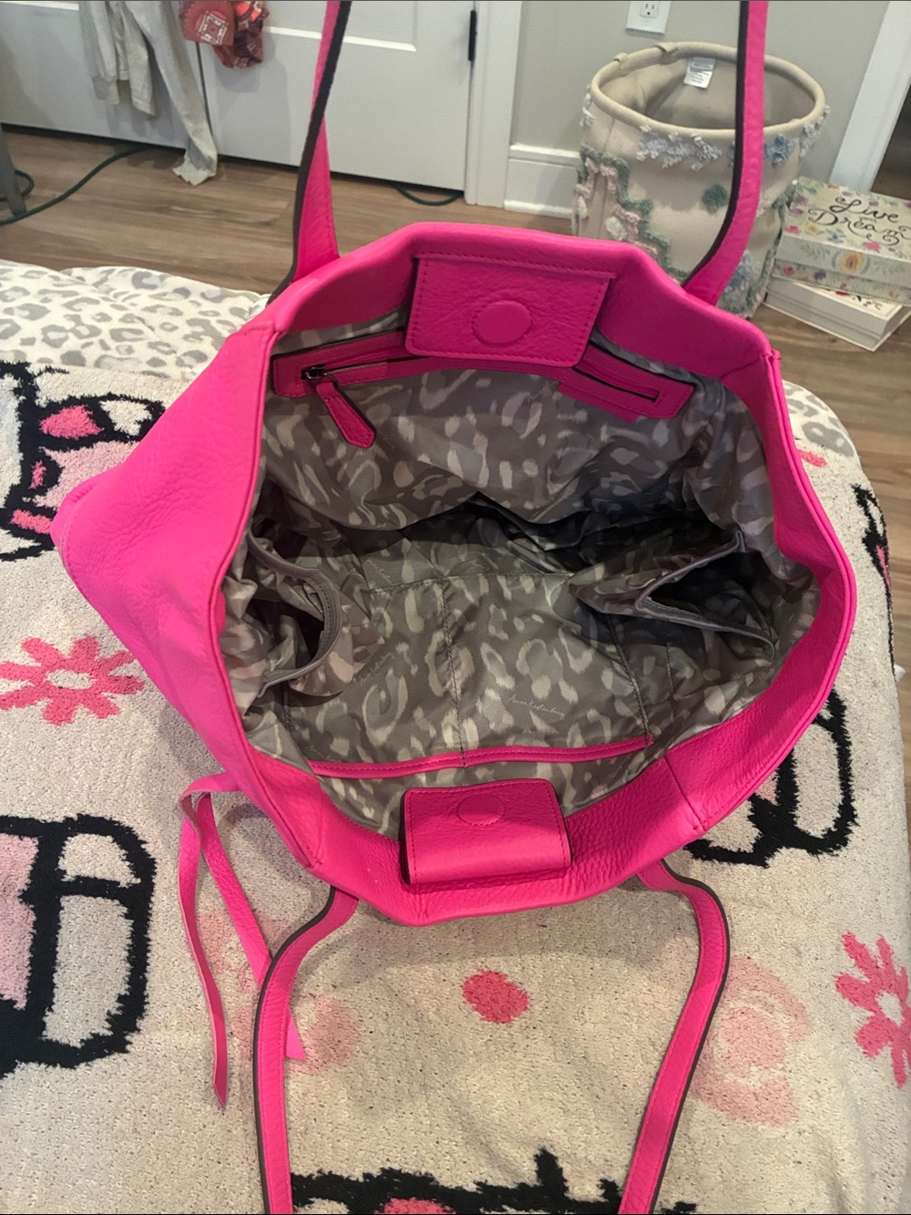 AIMEE KESTENBERG Bright Pink Pebble Leather Tote - Picture 3 of 3